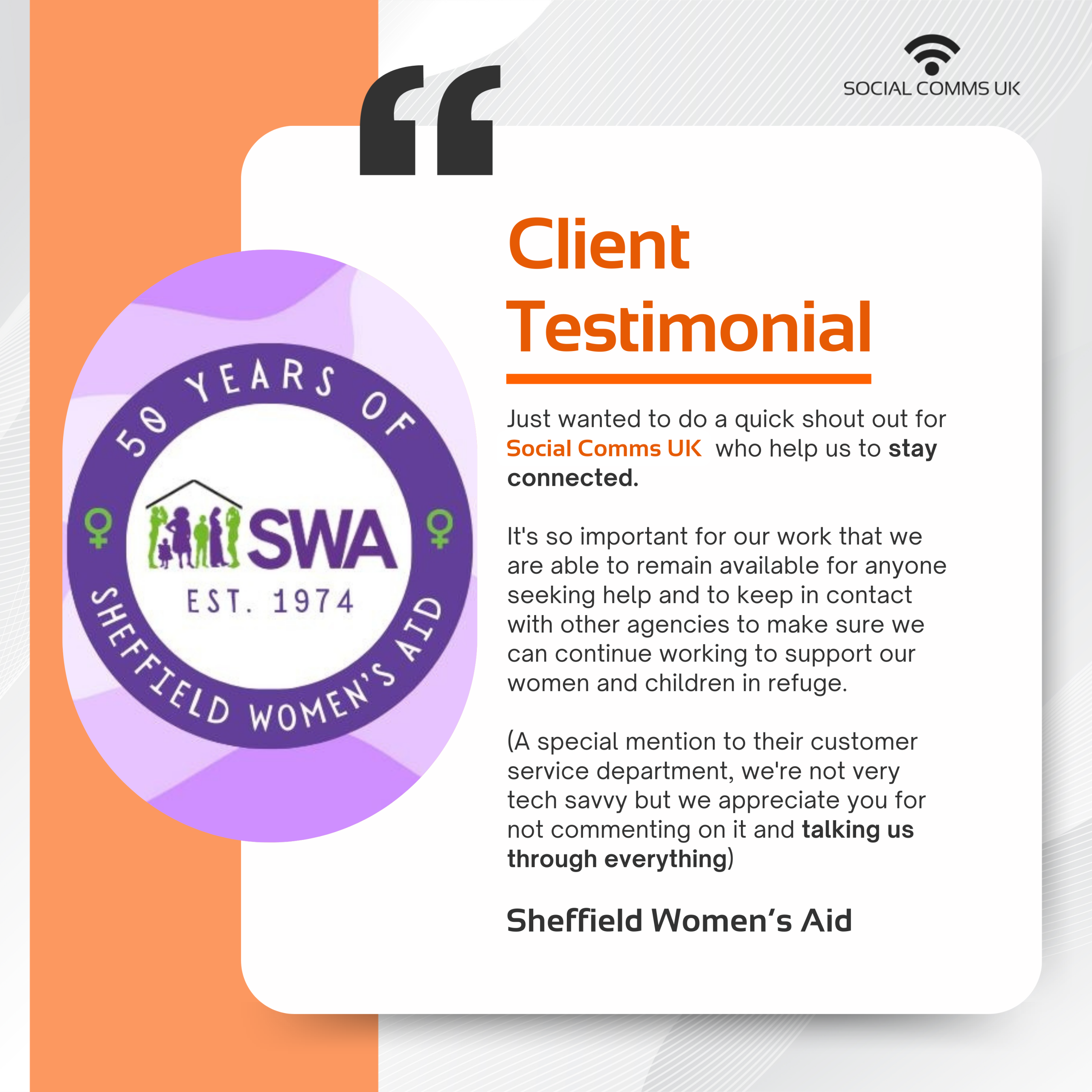 Testimonials - Sheffield